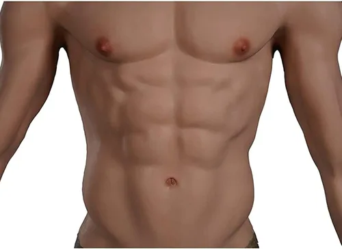 Miniatura 7 de Traje muscular de silicona con brazos con cremallera pecho de silicona masculino con brazos realista pecho abdominal