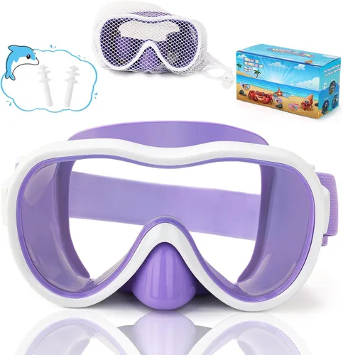 Miniatura 25 de iGym Gafas de natación para niños, máscara de buceo, máscara de buceo, gafas de natación con cubierta de nariz y correas elásticas cubierta y bolsa