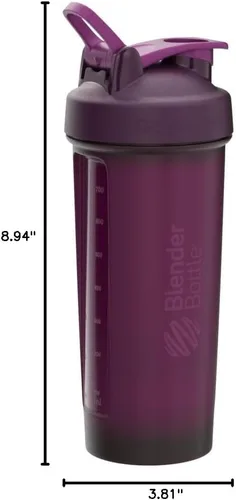 Miniatura 7 de BlenderBottle Classic V2 Botella mezcladora perfecta para batidos de proteínas y preentrenamiento, 28 onzas, color ciruela