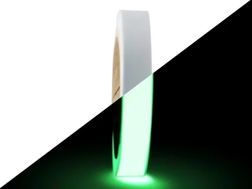 Miniatura 6 de T.R.U. PGD-6 Cinta que brilla en la oscuridad: 1/2 pulgada de ancho x 30 pies de largo (verde lima luminiscente). Verde - 6 Hrs.