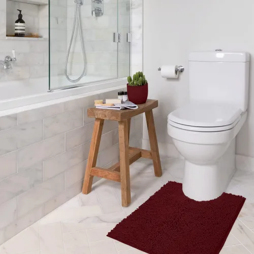 Miniatura 118 de LuxUrux Tapete de microfibra afelpada, de felpilla extrasuave, pelo largo de 1 pulgada, muy absorbente, para baño o ducha, lavar y secar a máquina