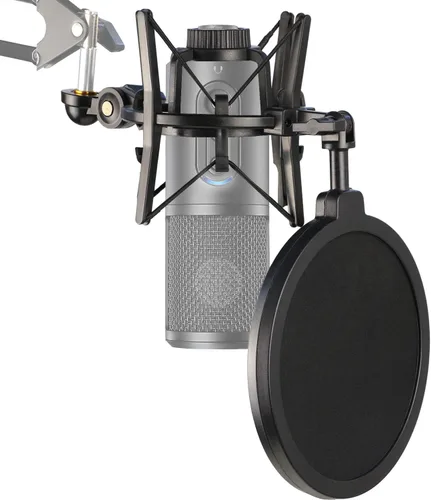 Miniatura 12 de YOUSHARES Soporte de choque AT2020, soporte de choque para micrófono reduce el ruido de vibración para Audio Technica AT2020 AT2035 ATR2500