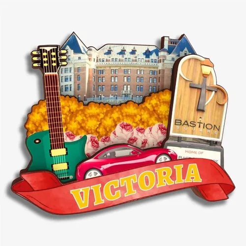 Miniatura 16 de Victoria Canada - Imán de madera para nevera, colección 3D, madera 3D, hecho a mano, recuerdos de la ciudad, imán para nevera, decoración del hogar