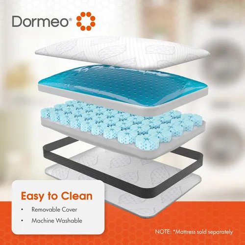 Miniatura 8 de Dormeo Almohada de cama tamaño King oscuro con tecnología Octaspring, gel transpirable reversible y espuma viscoelástica para soporte de cuello