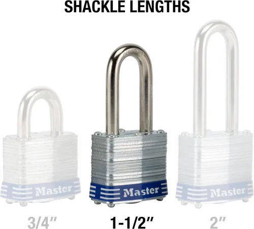 Miniatura 5 de Master Lock 3DLF- Candado de argolla larga, con 1-1/2 pulgadas. Argolla