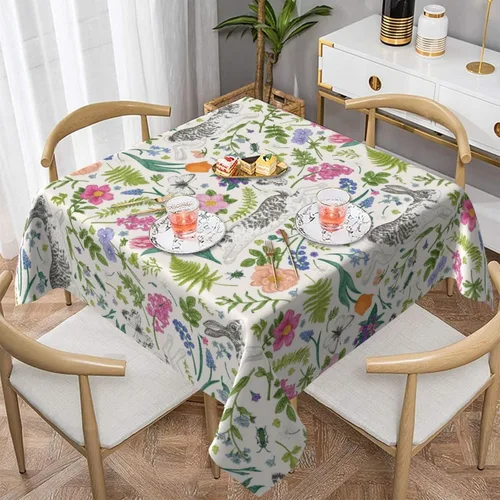 Miniatura 38 de BETGINY 4th of July Tablecloth Square 60x60 Inch,White Red Blue Patriotic Stars Table Cloth,Stain Resistance Polyester American Independence Day