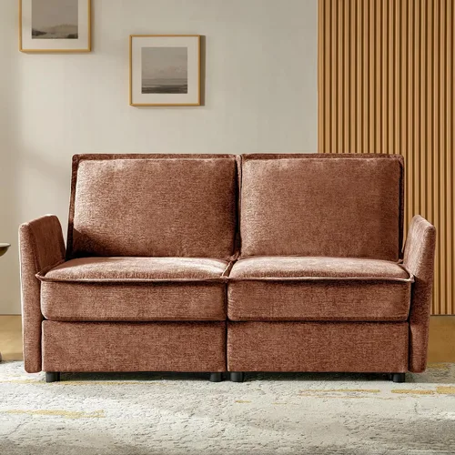Miniatura 28 de HULALA HOME Sofá seccional modular, sofá grande en forma de U de 8 asientos con otomano de almacenamiento, sofá cómodo de chenilla con asiento