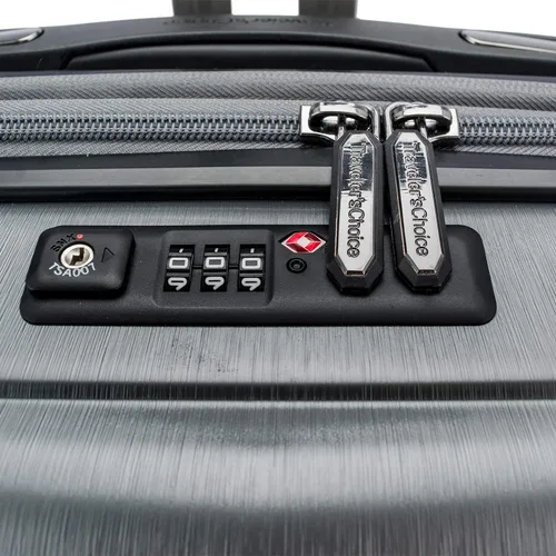 Miniatura 5 de Traveler's Choice Silverwood II Hardside Expandable Spinner, Gray-Out of Stock, 30" Checked Luggage