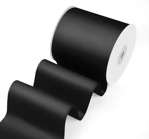 Miniatura 152 de Cinta de tela de satén de 1-1/2 pulgadas de ancho x 50 yardas, cinta negra perfecta para lazos de bricolaje, guirnaldas, envoltura de regalos