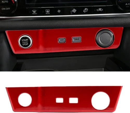 Miniatura 8 de XITER Marco de Panel de Enchufe de Consola Central Estilo Fibra de Carbono ABS Cubierta de Panel de Enchufe de Encendedor de Cigarrillos de Control