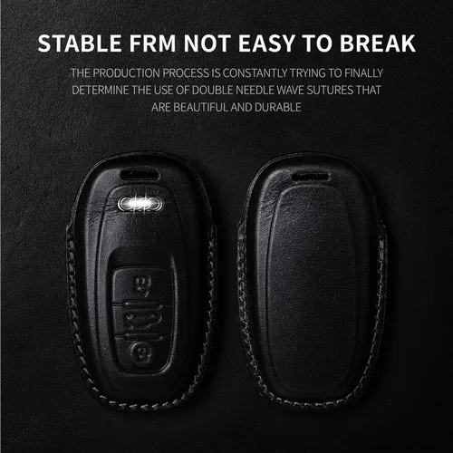 Miniatura 3 de Tukellen Compatible con Audi - Funda de piel auténtica para llavero compatible con Audi R8 Q5 Q7 S3 S4 S5 S6 S7 S8 SQ5 RS5 RS7 A4 A5 A6 A7 A8