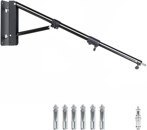 Miniatura 9 de Brazo triangular para montaje en pared, 51 pulgadas/51.2 in, soportes para aparatos fotográficos, montaje ajustable para salones, softbox