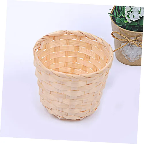 Miniatura 7 de Unomor 10 unids pequeña cesta apoyos snack Rattan Mini cesta tejida de madera para tejer cesta tejida cesta sauce comida bambú tejido flores cestas