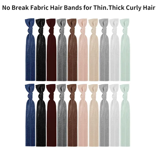 Miniatura 2 de 79Style Accesorios para el cabello de tela elástica para mujeres, 125 soportes para cola de caballo con cinta anudada, bandas para el pelo de tela