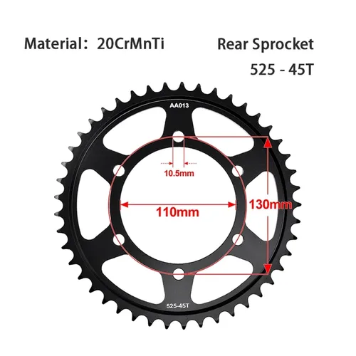 Miniatura 2 de Front Rear Sprocket Compatible with Yamaha MT/FZ/FJ-07/08/10 YZFR7 YZF690 XTZ690 XSR700 MTN1000 XTZ/YZF/XSR/MTN/MTM 690 700 850 890 1000 525(525 15T