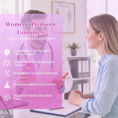 Miniatura 4 de Her Juicy Gomitas de Probióticos Femeninos para Mujeres con Olmo Resbaladizo, Prebióticos y Lactobacillus - para Equilibrio del pH y Salud