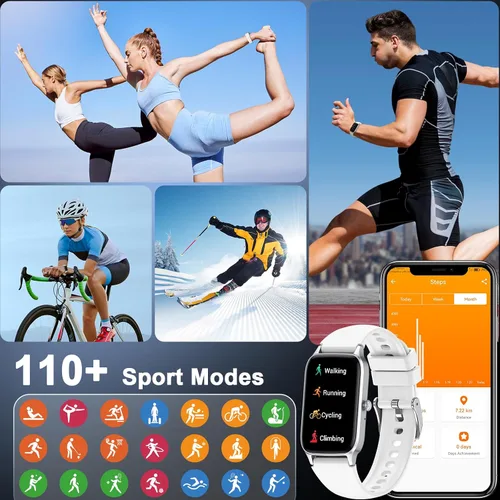 Miniatura 5 de Reloj inteligente (respuesta/hacer llamada), nuevo rastreador de fitness 2025 para hombres y mujeres, reloj de fitness HD de 1.57 pulgadas, monitor