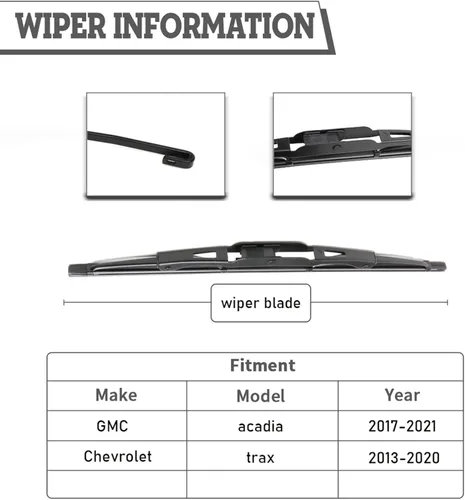 Miniatura 2 de Juego de 2 limpiaparabrisas trasero de repuesto para Chevrolet Chevy Trax 2013-2020 GMC Acadia 2017-2021 Jeep compass 2007-2016, ventana