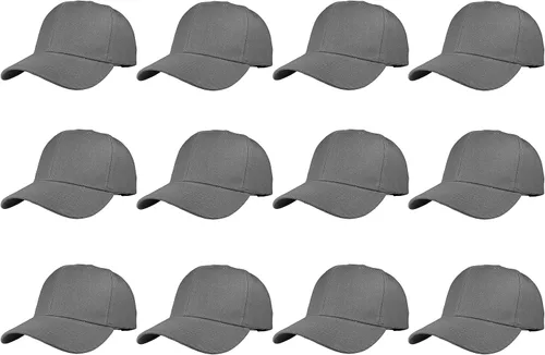 Miniatura 103 de Gorras de béisbol con correa trasera ajustable, lisas, negras, 12