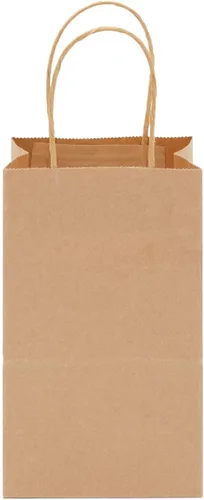 Miniatura 9 de Juvale Mini bolsas de regalo con asas, bolsas de papel marrón para recuerdos de fiesta con asas, diseño largo y estrecho para ferias de bricolaje