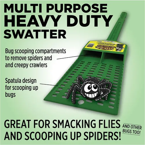 Miniatura 2 de BILLY-BOB Matamoscas multiusos resistente, paquete de 2, matamoscas con compartimentos para recoger insectos y atrapar arañas