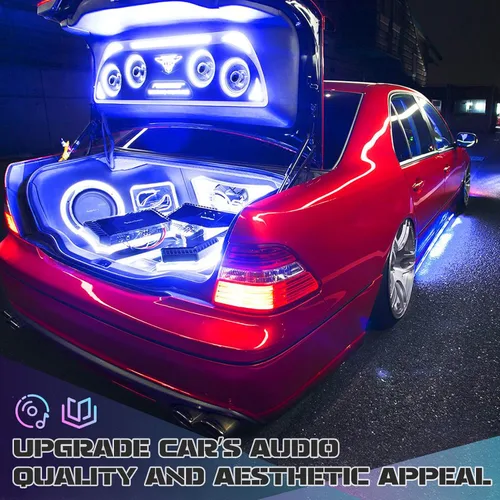 Miniatura 4 de Feikeer Subwoofer de 10" 800W Bajo Asiento para Coche, Subwoofers Bluetooth para Autos con Luz Ambiental Multicolor LED, Audio Portátil Ahorra