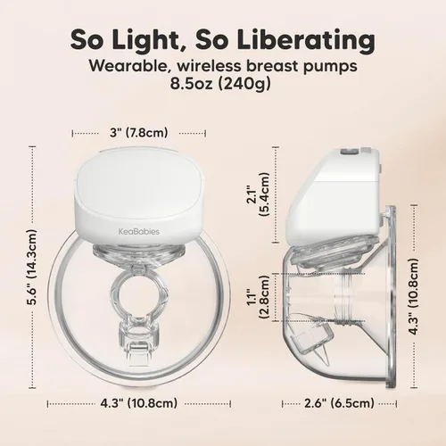 Miniatura 3 de KeaBabies Extractor de leche manos libres, extractor de leche inalámbrico portátil, extractor de leche eléctrico doble, portátil, máquina automática
