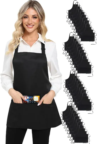 Miniatura 10 de Xeoxarel Delantal Babero Corto Medio Unisex con 3 Bolsillos