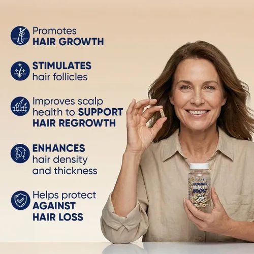 Miniatura 2 de Moerie Suplementos definitivos para el crecimiento del cabello para mujeres y hombres, para cabello, piel, uñas, vitaminas con biotina y minerales