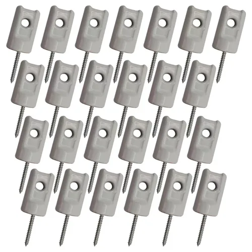 Aislador eléctrico de porcelana para cerca, aislador de tornillo de retardo de porcelana, paquete de 25 (25 aisladores de tornillo de retardo de