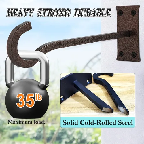 Miniatura 9 de QIEGL Soporte colgante para plantas de 6 pulgadas, gancho de metal para plantas, gancho de pastor decorativo para colgar linternas, comedero