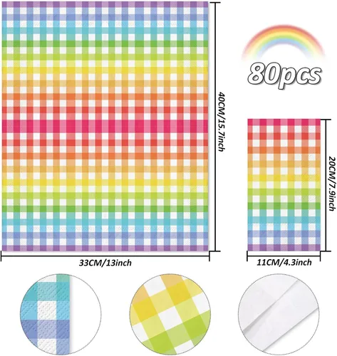 Miniatura 2 de Whaline Servilletas de papel desechables de 3 capas con diseño de arcoíris y orgullo Gay Pride para decoración de mesa, suministros de fiesta LGBTQ