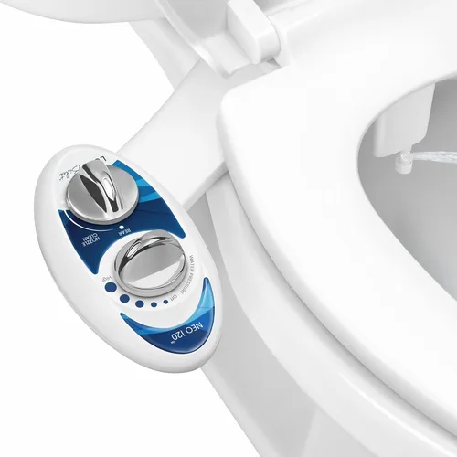 Luxe Bidet Neo 120 (serie elite). Boquilla de autolimpieza. Accesorio de bidé mecánico no eléctrico de agua dulce para baño con fuertes válvulas Azul
