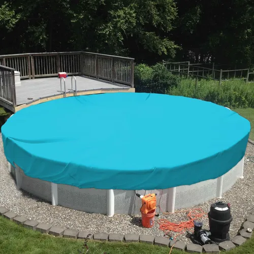 Miniatura 13 de TANG Cubiertas redondas de 10 pies para piscina de 6 pies para tanque redondo sobre el suelo, cubiertas de piscina de hojas de invierno