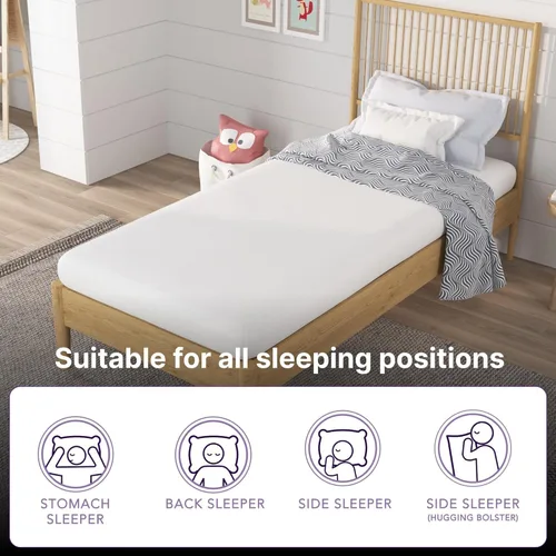 Miniatura 6 de Colchón tamaño individual, colchón de espuma viscoelástica de 5 pulgadas para niños y adolescentes, colchón litera y cama nido para espacios