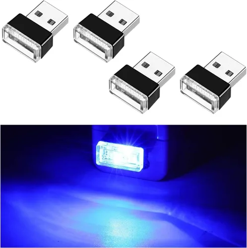 Miniatura 16 de Ziciner 6 PCS Lámpara de Ambiente Interior de Coche LED USB, Mini Luz Nocturna LED Portátil, Kit de Iluminación Ambiental de Maletero con Interfaz