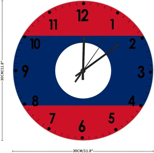 Miniatura 124 de Cheyan Reloj de pared con bandera de Canadá de 12 pulgadas, silencioso, sin tictac, de PVC, funciona con pilas, reloj redondo decorativo, regalo