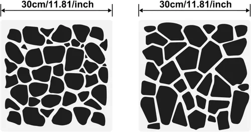 Miniatura 2 de Plantillas de piedra para pintar sobre madera, plantillas de suelo para pintar pisos, azulejos, plantilla de plástico reutilizable para decoración