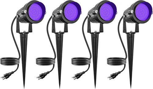 Foco de luz negra de Halloween para exteriores de 15 W, luces LED negras impermeables, iluminación de paisaje con enchufe de EE. UU. para fiesta de