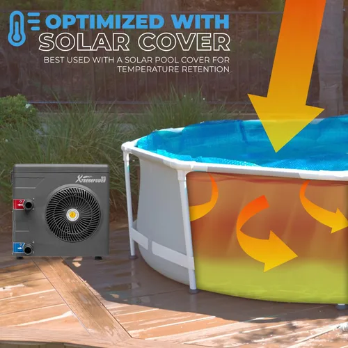 Miniatura 3 de XtremepowerUS Calentador de piscina de hasta 4,000 galones para piscina sobre el suelo, intercambiador de calor de titanio, bomba de calor