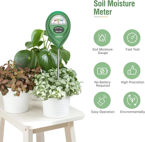 Miniatura 3 de apine Medidor de humedad del suelo, medidor de humedad de plantas, medidor de agua para plantas de interior/exterior, hidrómetro para plantas (verde)