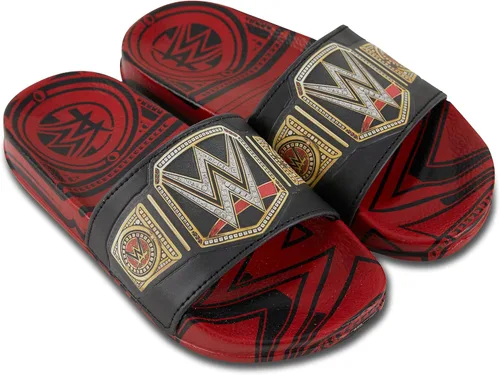 WWE Sandalias con cinturón de campeonato para niños, John Cena, Roman Reigns, Seth Rollins World Wrestling Champion - Sandalias deslizantes con