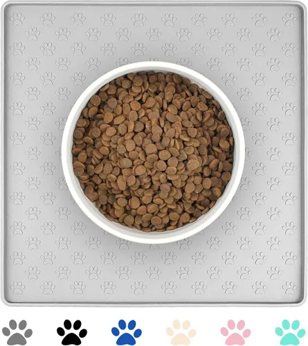 Miniatura 26 de Ptlom - Tapete para mascotas para perros y gatos, impermeable de silicona para cuencos de alimentación de mascotas para comida y agua, para perros