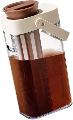 Cafetera de café frío, portátil y duradera de 1 litro/35 onzas, hervidor de café y té helado, a prueba de fugas y sin BPA, filtro de malla extraíble