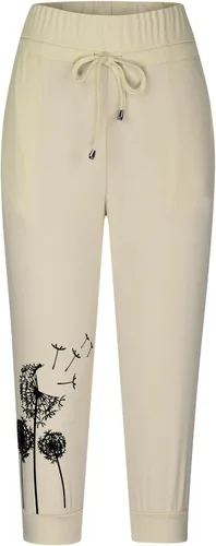 Miniatura 13 de Pantalones capri para mujer, estampado de diente de león, pantalones capri con cordón de cintura alta, elásticos, pantalones cortos de verano