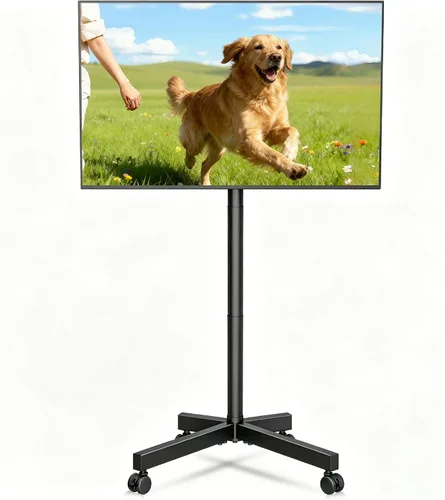 Miniatura 10 de XINLEI Soporte de TV móvil con ruedas para la mayoría de televisores de pantallas planas/curvas de 21 a 60 pulgadas, carrito de TV rodante de altura