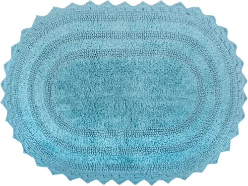 Miniatura 36 de DII Crochet Collection - Tapete de baño reversible, redondo, 27.5 pulgadas de diámetro, color azul camafeo Azul Cameo