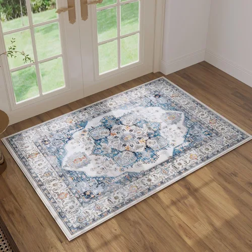 Miniatura 25 de Rugcomf Alfombra de pasillo de 2 x 6 pies, lavable, bohemio, suave, antideslizante, no desprende pelusa, lana sintética, estilo vintage para cocina