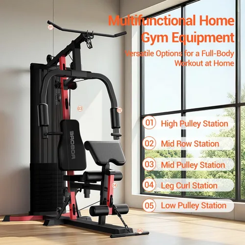Miniatura 2 de Sistema de gimnasio en casa con pila de peso de 160 libras, estación de entrenamiento multifuncional todo en uno, sistema de entrenamiento de fuerza