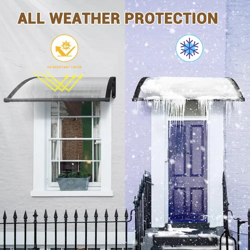 Miniatura 5 de Yescom Toldo para Puerta y Ventana de 40"x40" de Una Pieza Completa de Policarbonato Anti-UV30+ Cubierta para Puerta Delantera Exterior Protección